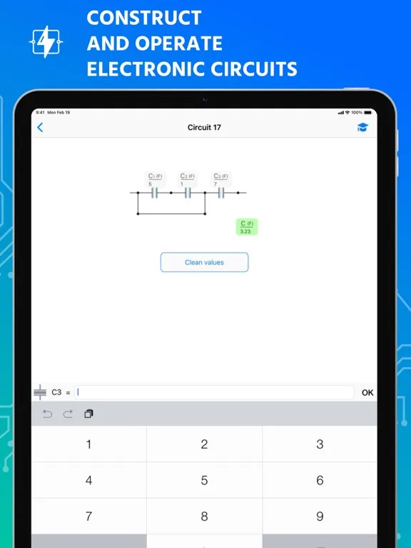 Tangkapan layar Circuit Builder Calc: Solver iPad 