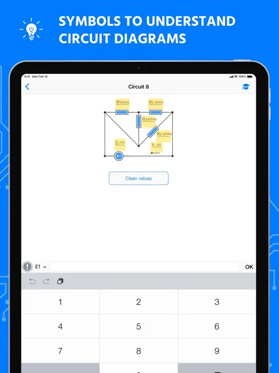 Tangkapan layar Circuit Builder Calc: Solver iPad 