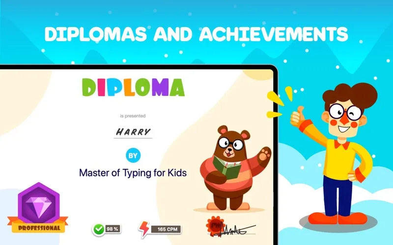 Capturas de tela do Master of Typing for Kids