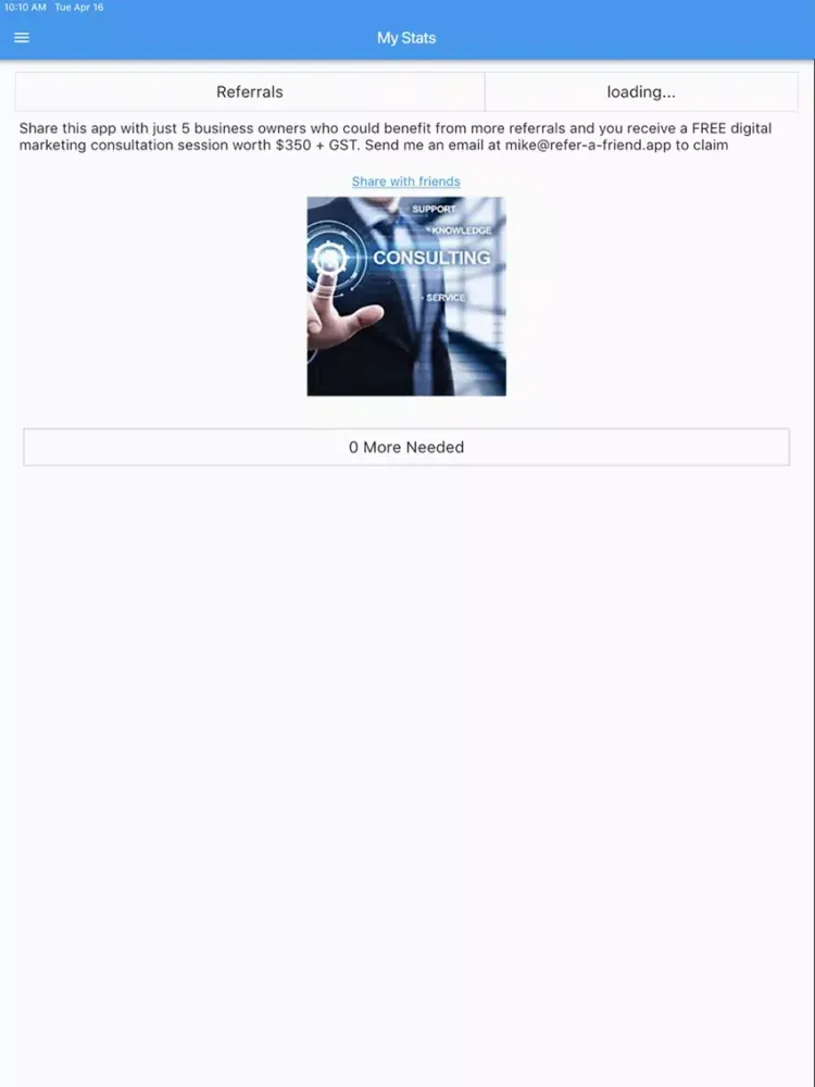 Refer A Friend iPad  سکرین شاٹس