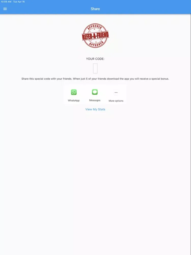 Refer A Friend iPad  سکرین شاٹس