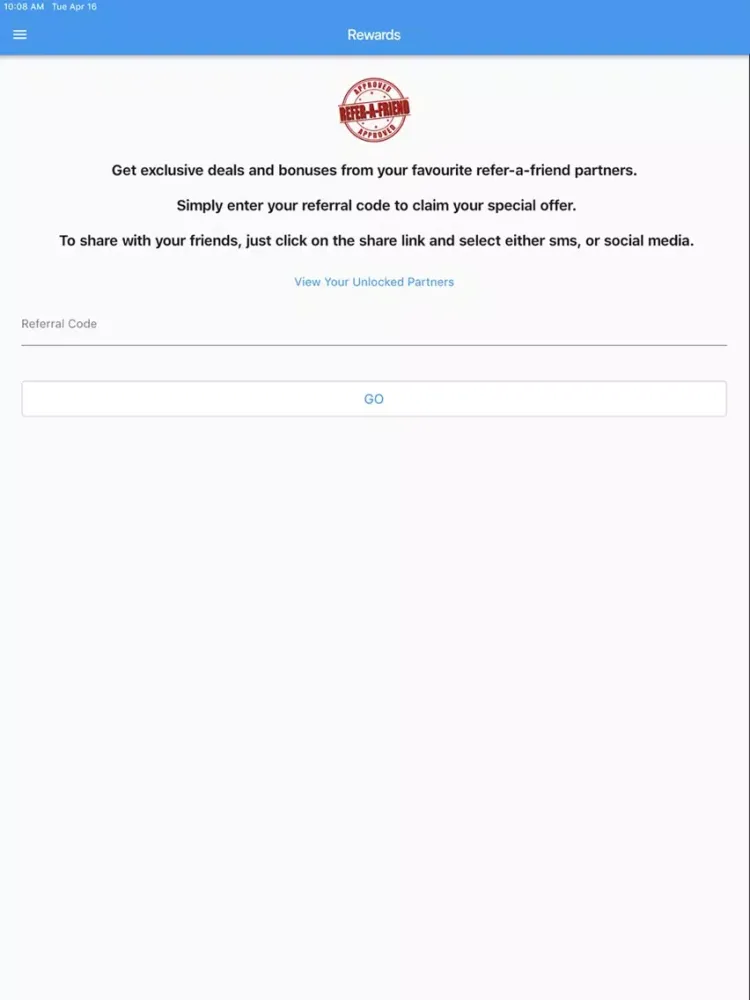 Refer A Friend iPad  سکرین شاٹس