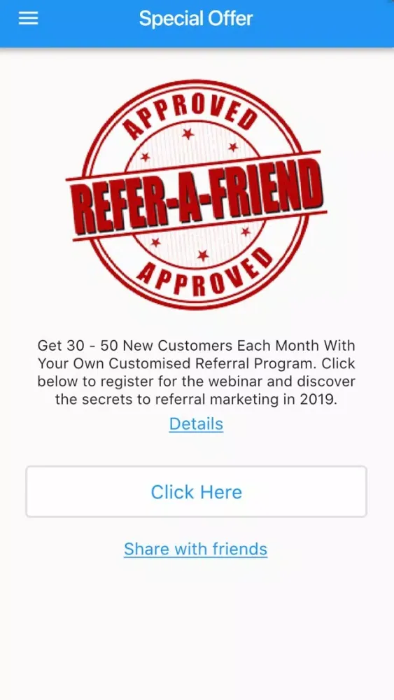 Refer A Friend سکرین شاٹس