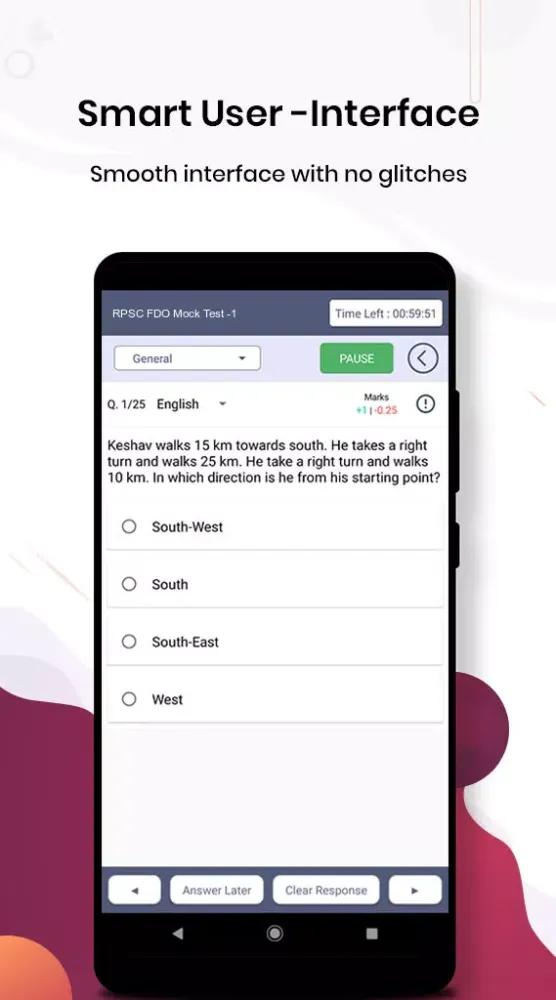 Скриншоты RPSC FDO Mock Test App