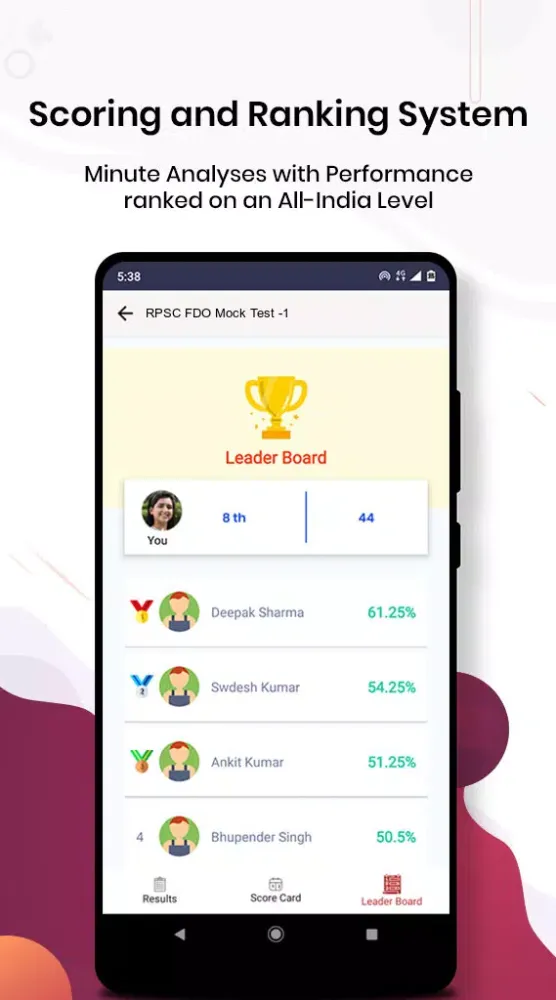 Скриншоты RPSC FDO Mock Test App