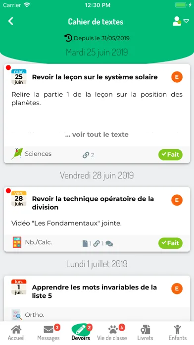 Capturas de tela do Educartable