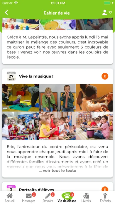 Capturas de tela do Educartable