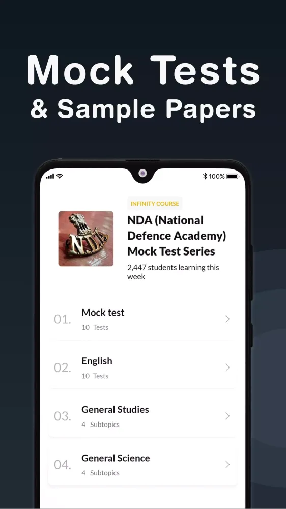 NDA Exam Preparation App 2025 Screenshots