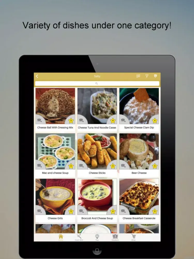 Tangkapan skrin Cheese Recipes SMART Cookbook iPad 