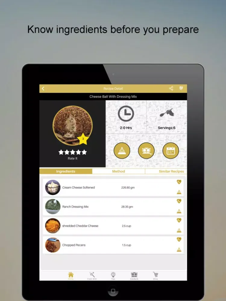 Tangkapan skrin Cheese Recipes SMART Cookbook iPad 
