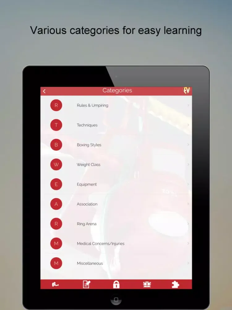Capturas de tela do Boxing Dictionary SMART Guide iPad 