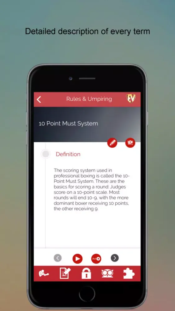 Capturas de tela do Boxing Dictionary SMART Guide