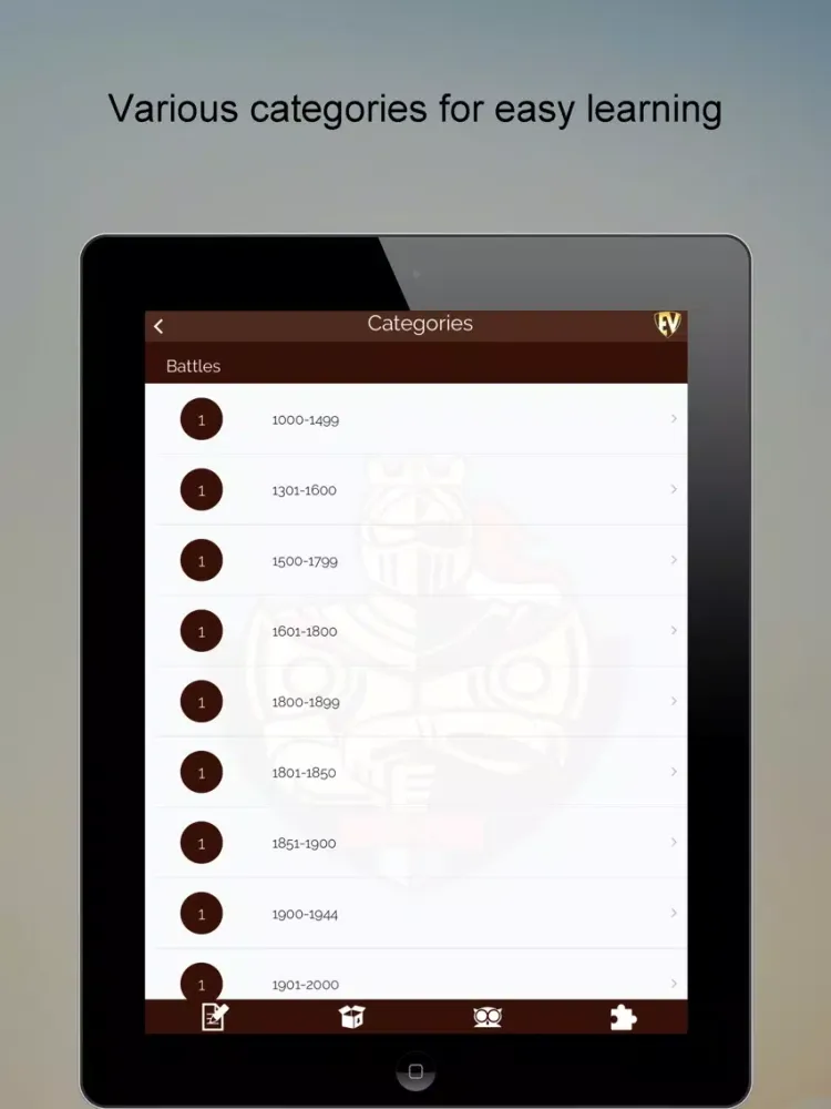 Historical Wars & battles PRO SMART Guide iPad  Screenshots