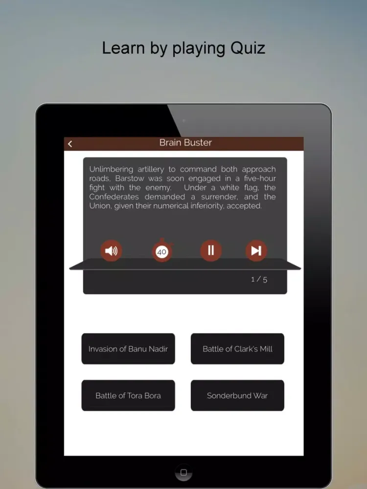 Historical Wars & battles PRO SMART Guide iPad  Screenshots