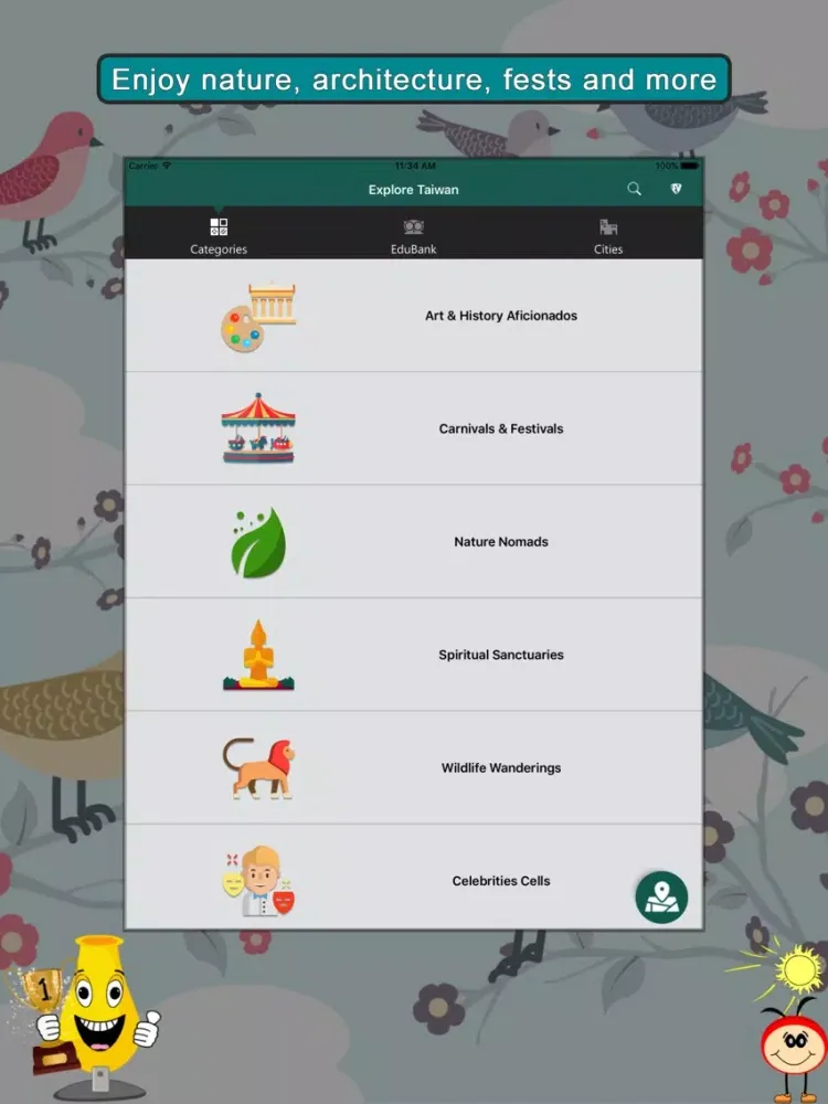 Capturas de tela do Explore Taiwan SMART Guide iPad 