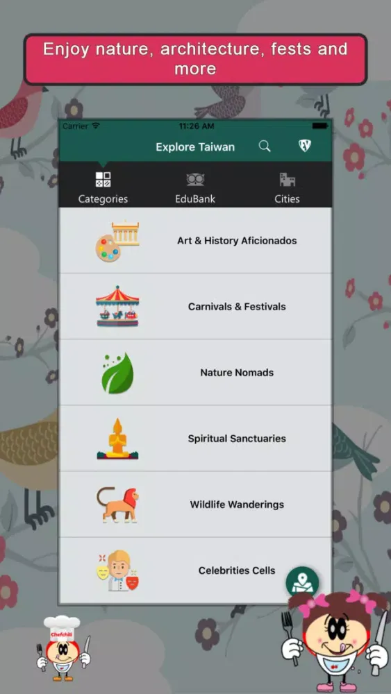 Capturas de tela do Explore Taiwan SMART Guide