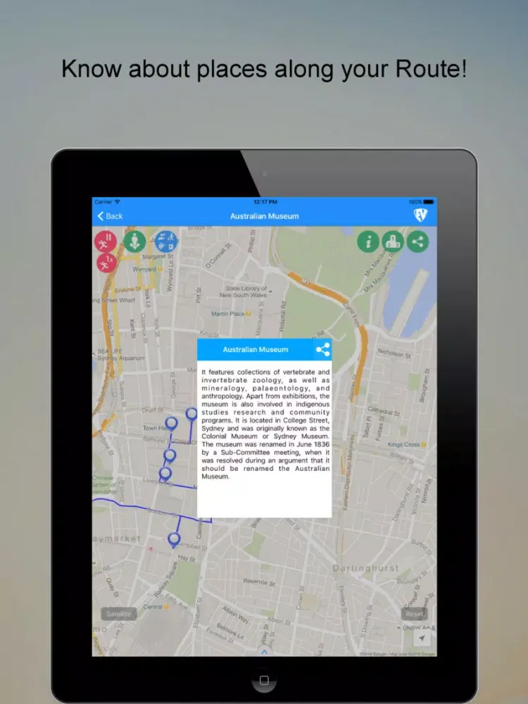 RouteIt: SMART Virtual Route Guide iPad  Screenshots