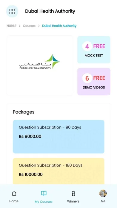 Ảnh chụp màn hình của PROMETRIC DHA MOH HAAD EDUWIZZ