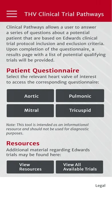 Edwards Clinical Pathways Screenshots