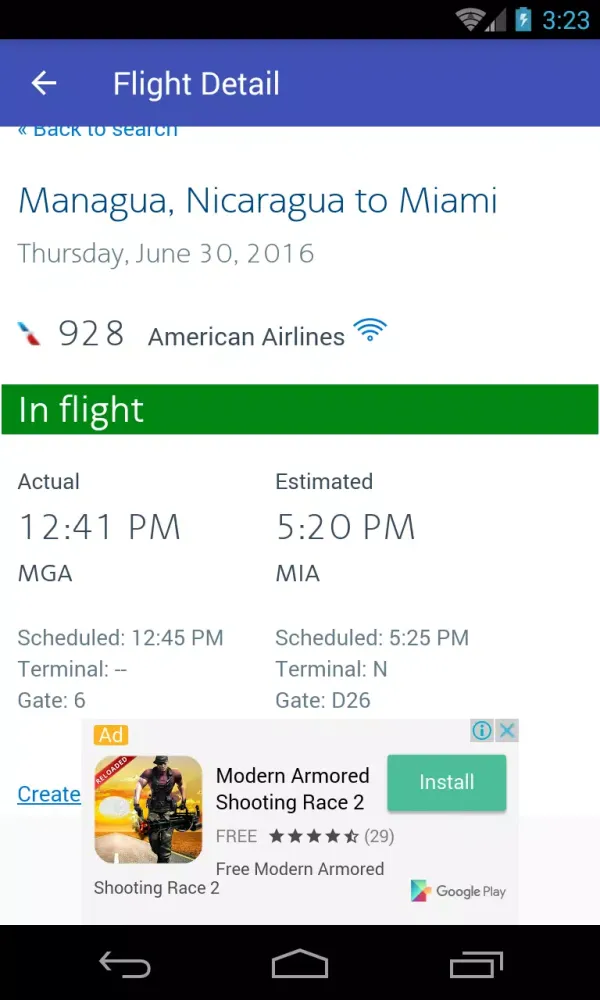 Capturas de pantalla de Flights Nicaragua