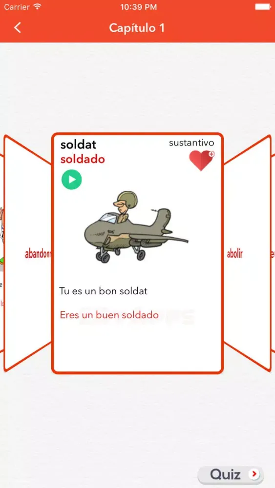 Tangkapan skrin Practica el vocabulario Francé