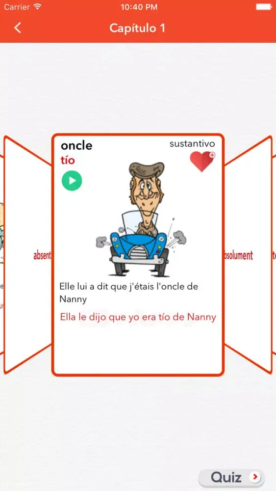 Tangkapan skrin Practica el vocabulario Francé