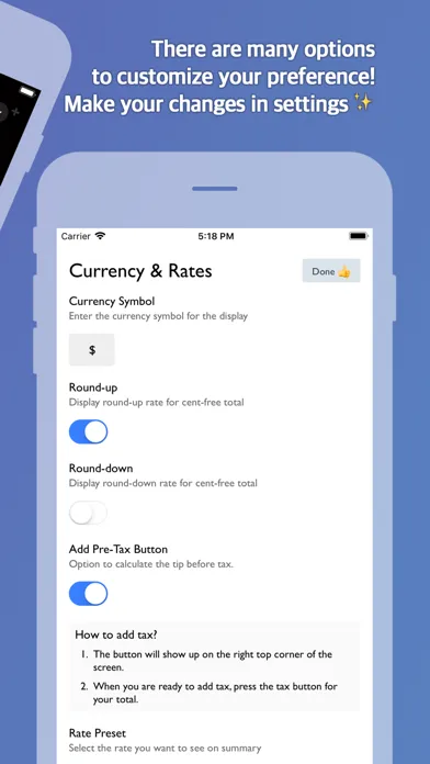 Tiny Tip Calculator سکرین شاٹس