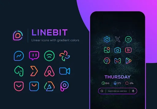 Tangkapan layar Linebit Icon Pack