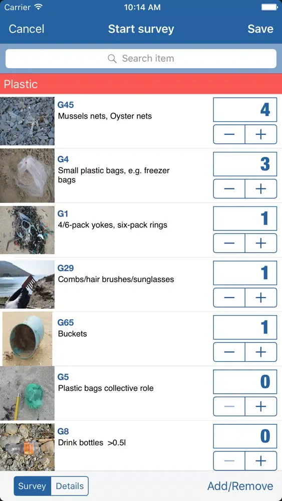 Marine LitterWatch Screenshots