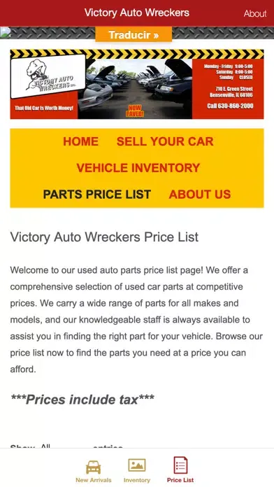 Ảnh chụp màn hình của Victory Auto Wreckers