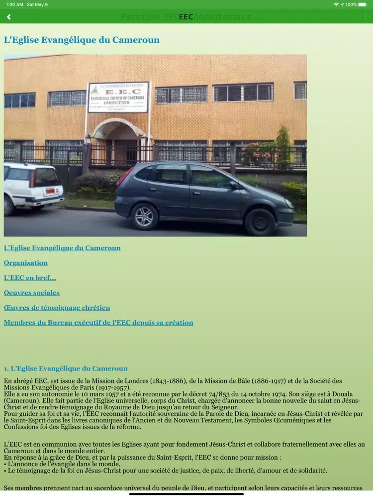 Paroisse EEC Cinquantenaire iPad  سکرین شاٹس