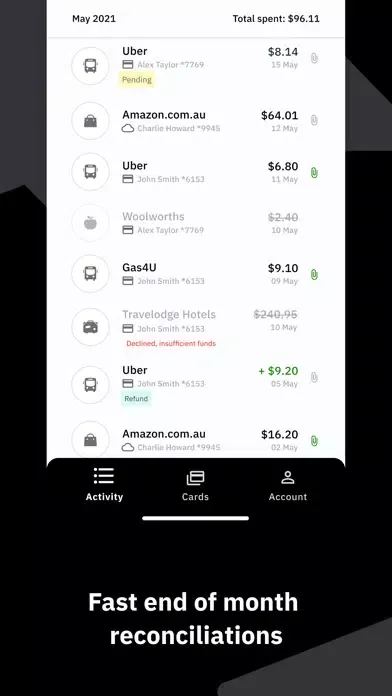 NAB Expense Control Screenshots