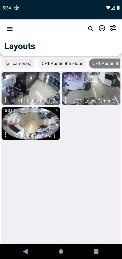 Captures d'écran de Wisenet SKY