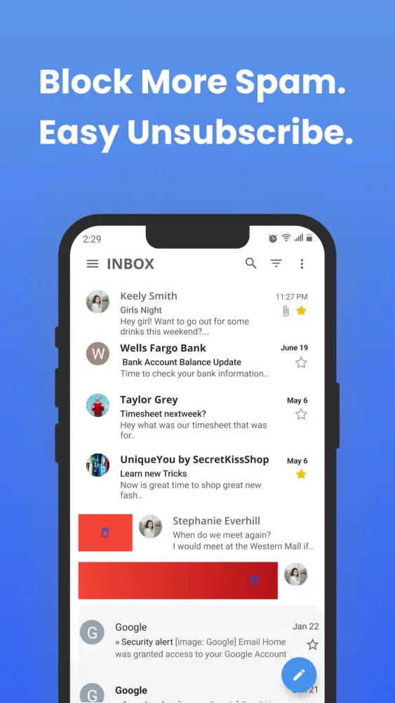 Inbox Homescreen Screenshots