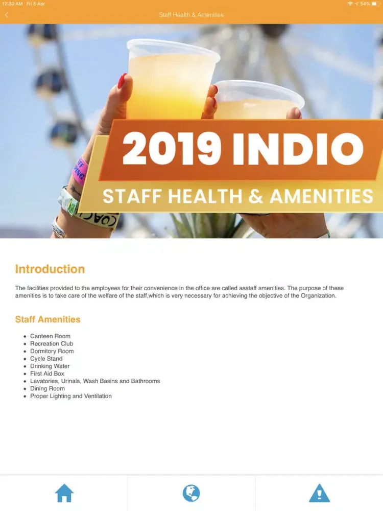 Tangkapan skrin 2019 Indio Staff Guide iPad 