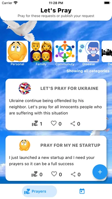 Tangkapan skrin Let's Pray : Prayers community