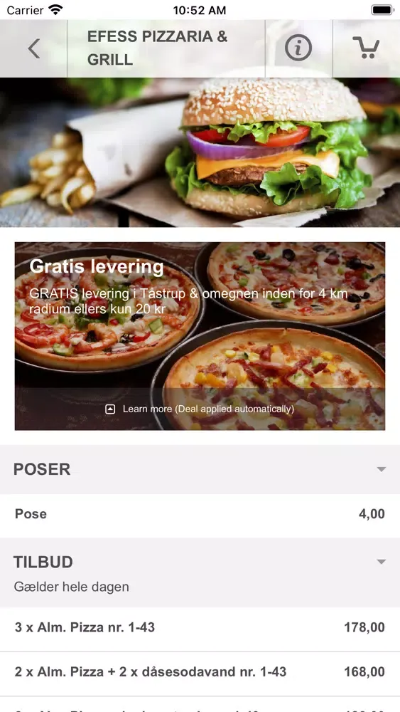 Ảnh chụp màn hình của Efess Pizzaria & Grill