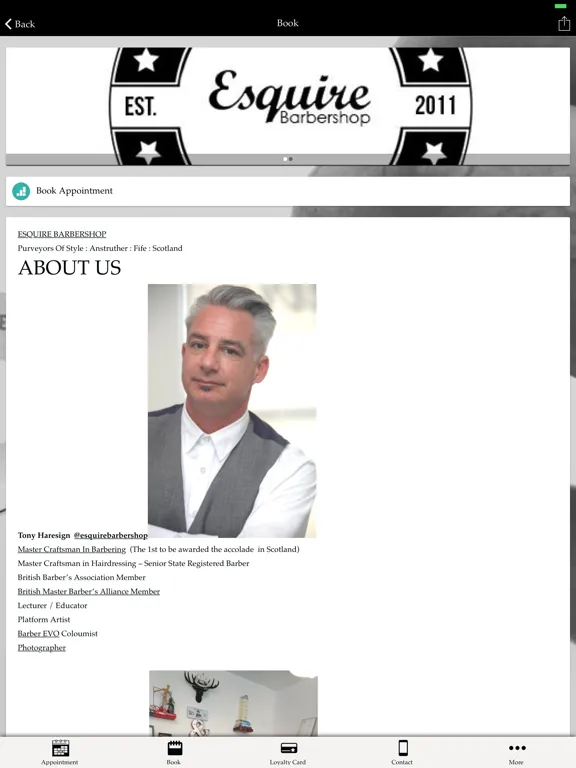 Captures d'écran de Esquire Barbershop app iPad 