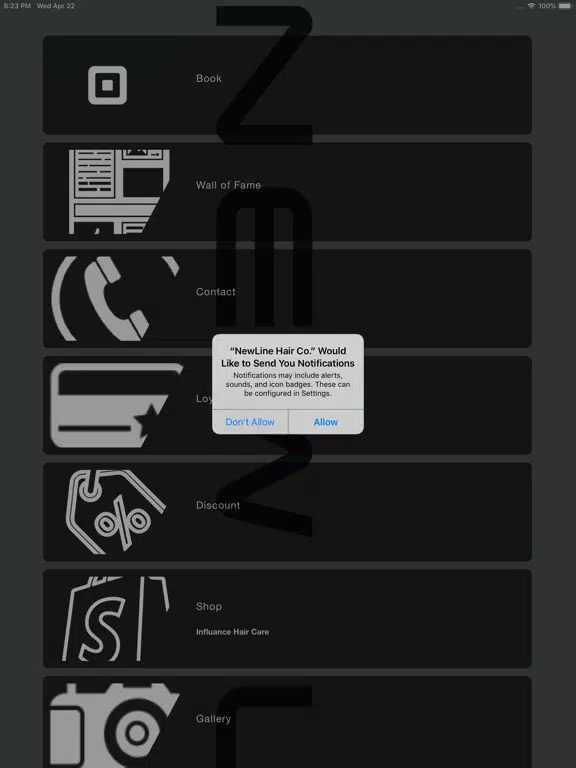 NewLine Hair Co. iPad 应用截图