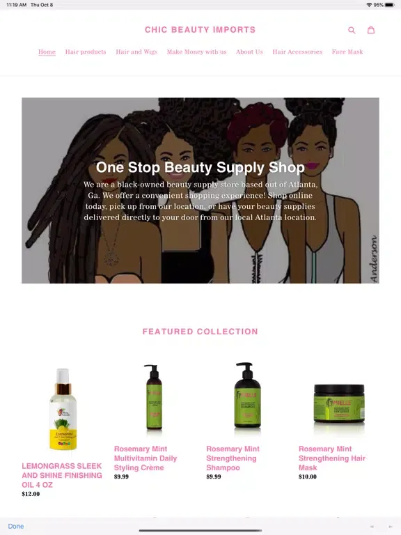 Chic Beauty Imports iPad  Screenshots