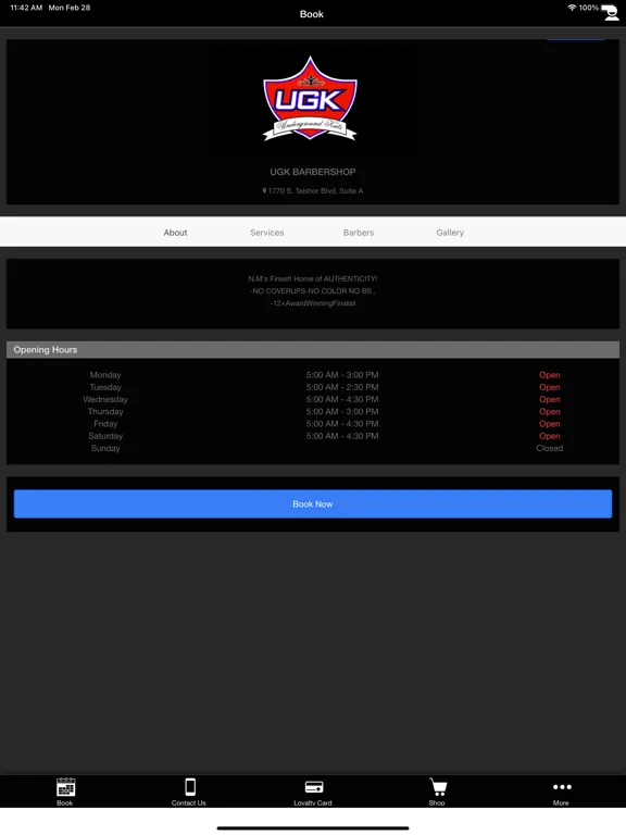 Screenshot di UGK BARBERSHOP iPad 