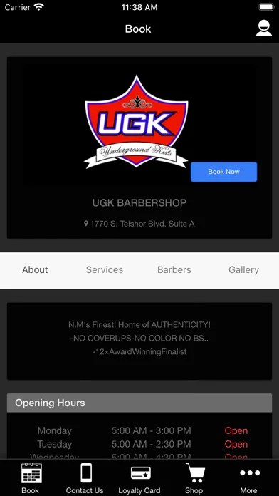 Screenshot di UGK BARBERSHOP