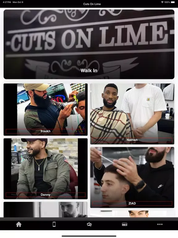 Zrzuty ekranu Cuts on lime barbershop iPad 
