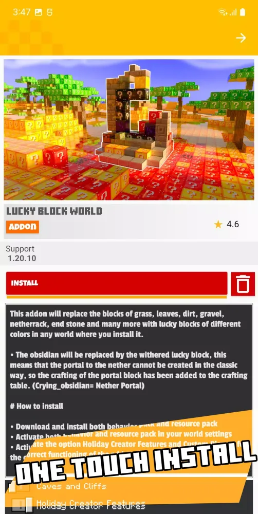 Capturas de tela do Lucky Addons for Minecraft PE