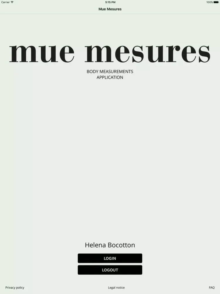 Ảnh chụp màn hình của Mue Mesures iPad 