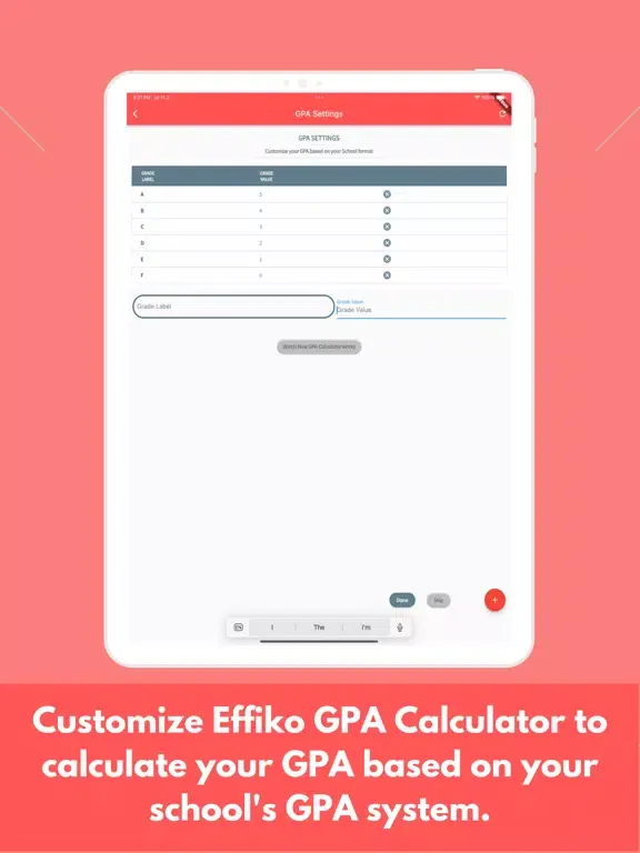 Ảnh chụp màn hình của Effiko GPA Calculator iPad 