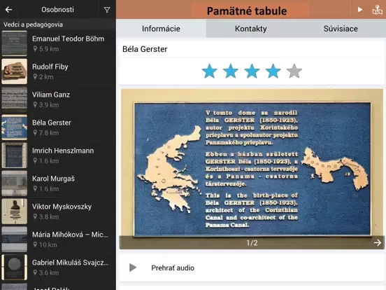 Pamätné tabule Košice iPad 应用截图