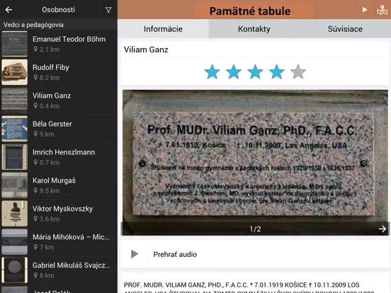 Pamätné tabule Košice iPad 应用截图