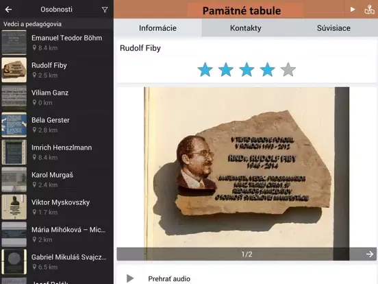 Pamätné tabule Košice iPad 应用截图