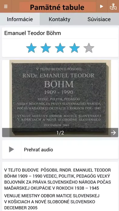 Pamätné tabule Košice应用截图